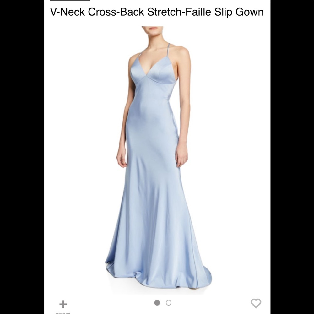 NWT Faviana $449 backless 10 light blue strappy evening gown dress Neiman Marcus - Picture 2 of 3